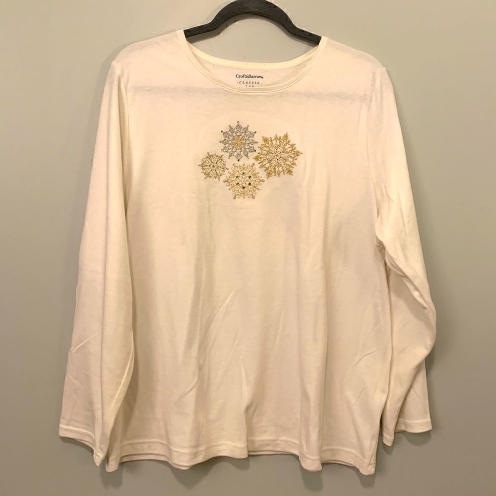 Croft&Barrow Snowflake Tee  